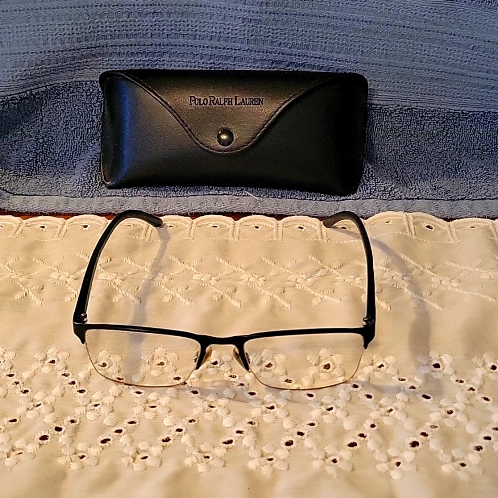 RALPH LAUREN BLACK RIMLESS EYEGLASSES